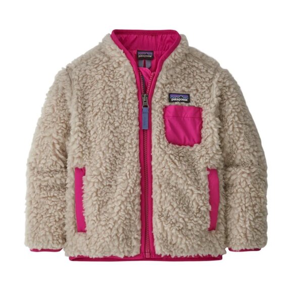 Patagonia Baby Retro X Fleece Zip Jacket Cream Pink Baby Girl 12-18 Months - Picture 1 of 7
